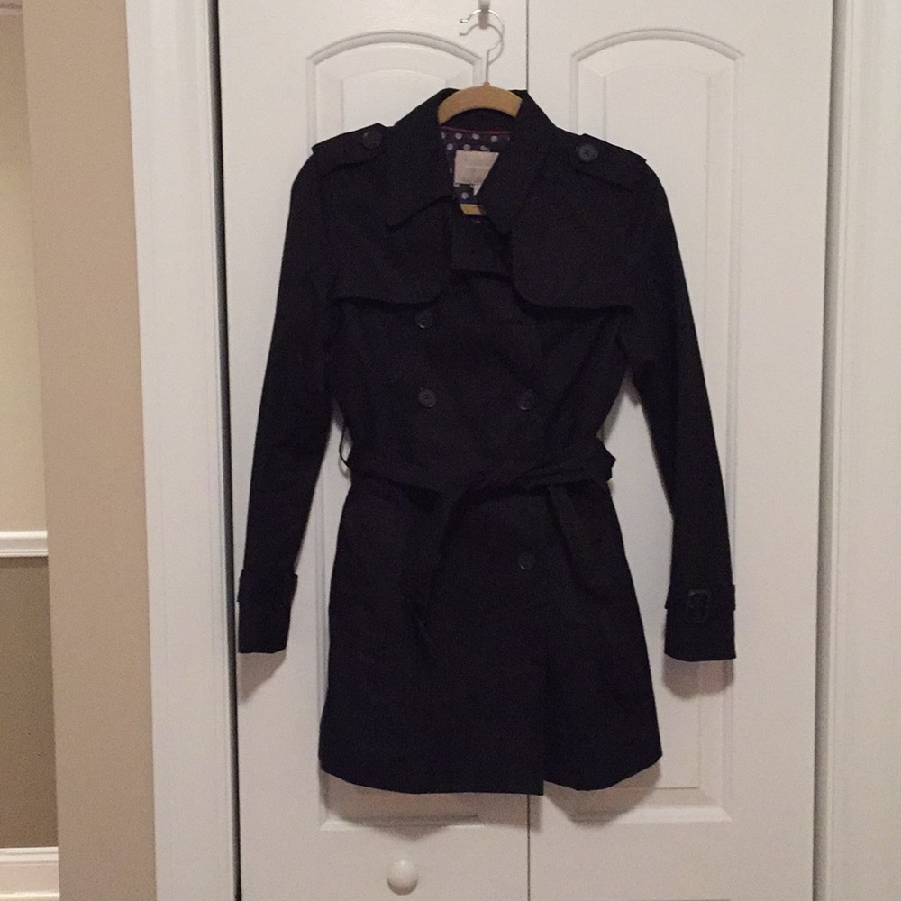 Banana Republic Black canvas trench coat